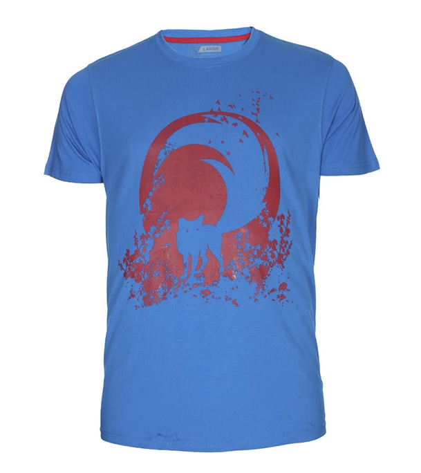 Picture of Noble Fashion Fox Cotton T-Shirt - Blue and Red NF1009