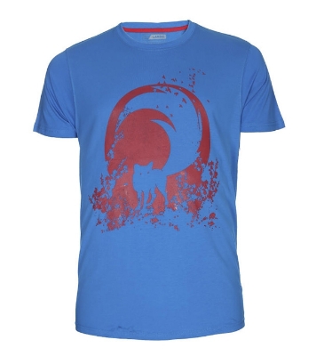 Picture of Noble Fashion Fox Cotton T-Shirt - Blue and Red NF1009