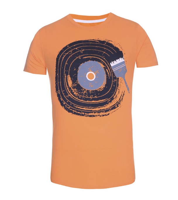 Picture of Noble Fashion Painting Cotton Round Neck T-shirt - Orange NF1009A