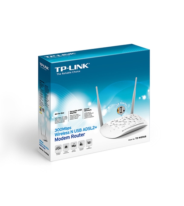 Picture of TP-LINK 300Mbps Wireless N USB ADSL2+ Modem Router TD-W8968 EX1044