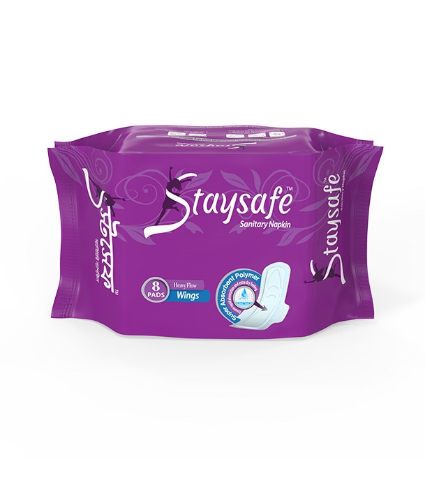 Picture of Staysafe Saniatry Napkin Heavy Flow Wings 08 Pads