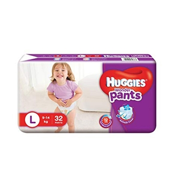 Buy Huggies Wonder Pants Large Size 32 pcs 9-14 kg Online