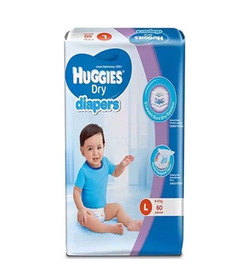 Buy Huggies Dry Diapers Large Size 60 pcs 8-13 kg Online