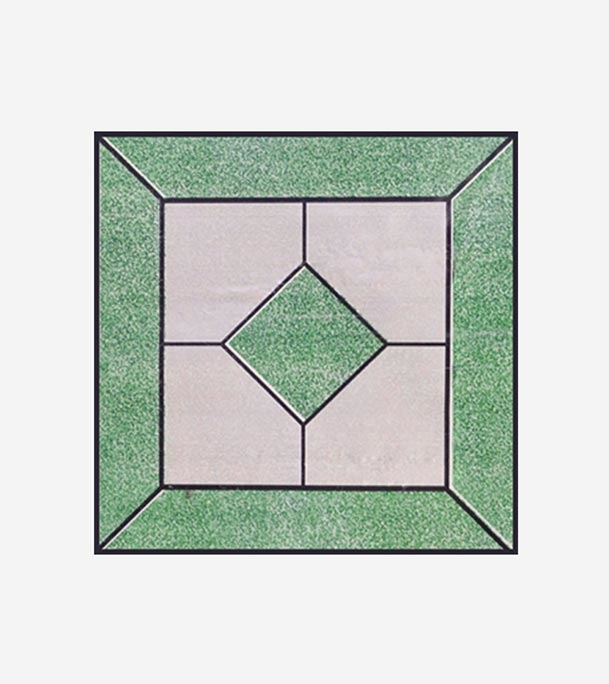 Picture of Comfy Floor Mat Marble Tiles Silver Green