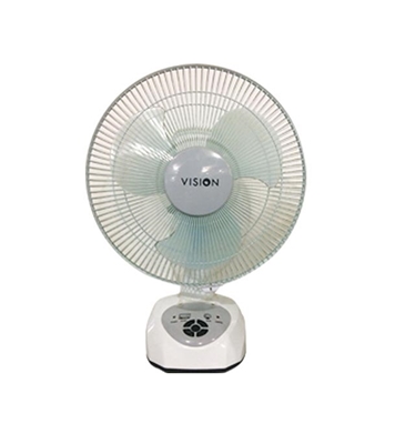 Picture of Vision Rech. Table Fan 12" White USB Charger