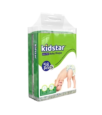 Picture of Kidstar Baby Diaper Ultra Thin Small (3-8kg) 56 Pcs