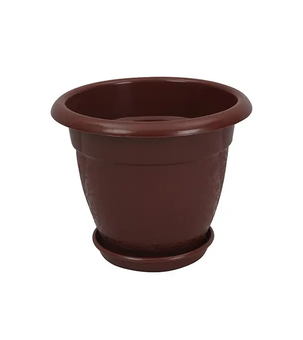 Buy Flower Tub 6" With Tray Rose Wood TEL Online at Best Price