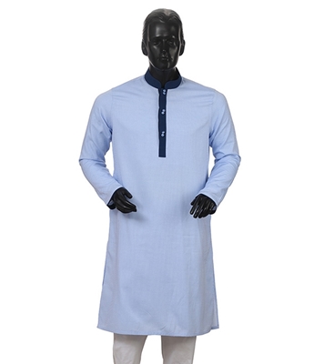 Buy Men's Stylish Cotton Panjabi Sky Blue Online