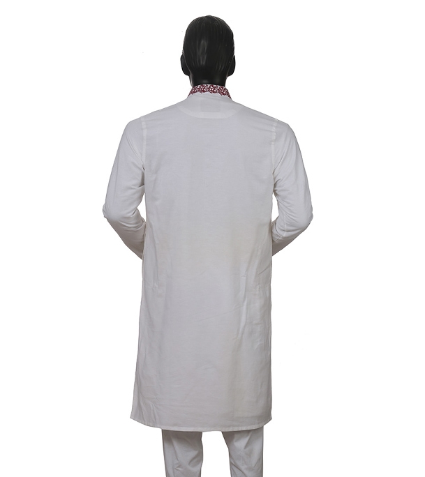 Buy Men's Stylish Cotton Panjabi White Online