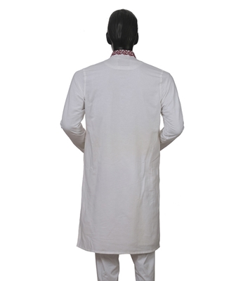 Buy Men's Stylish Cotton Panjabi White Online
