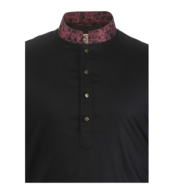 Buy Men's Stylish Cotton Panjabi Black Online