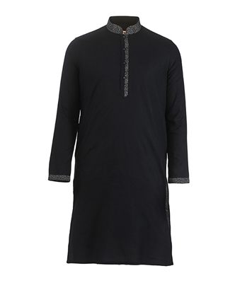 Buy Men's Stylish Cotton Panjabi Black White Style Online