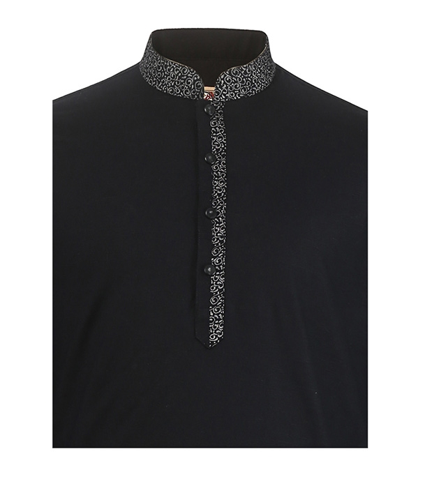 Buy Men's Stylish Cotton Panjabi Black White Style Online