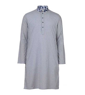 Buy Men's Stylish Cotton Panjabi Ball Blue Online