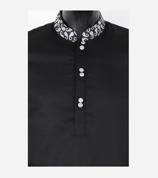 Buy Men's Stylish Cotton Panjabi Black Online