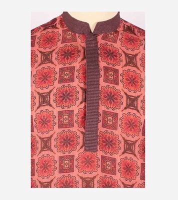 Buy Men's Stylish Cotton Panjabi Red Brown Online