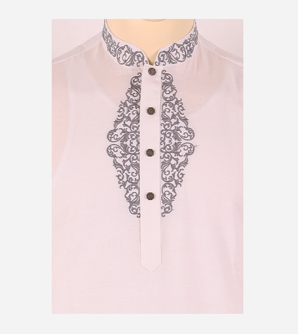 Buy Men's Stylish Cotton Panjabi White Online