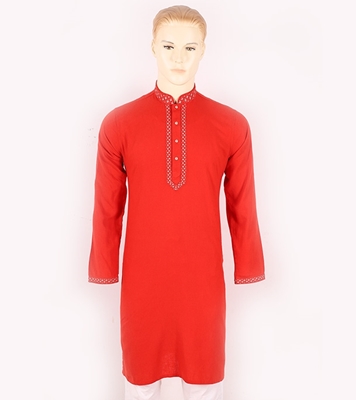 Buy Men's Stylish Cotton Panjabi Red Online