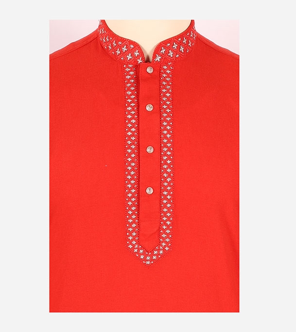 Buy Men's Stylish Cotton Panjabi Red Online