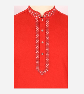 Buy Men's Stylish Cotton Panjabi Red Online