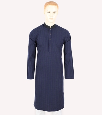 Buy Men's Stylish Cotton Panjabi Navy Blue Online