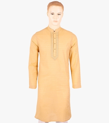 Buy Men's Stylish Cotton Panjabi Light Orange Online