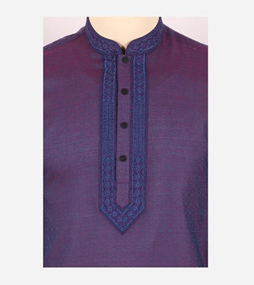 Buy Men's Stylish Cotton Panjabi Purple Online