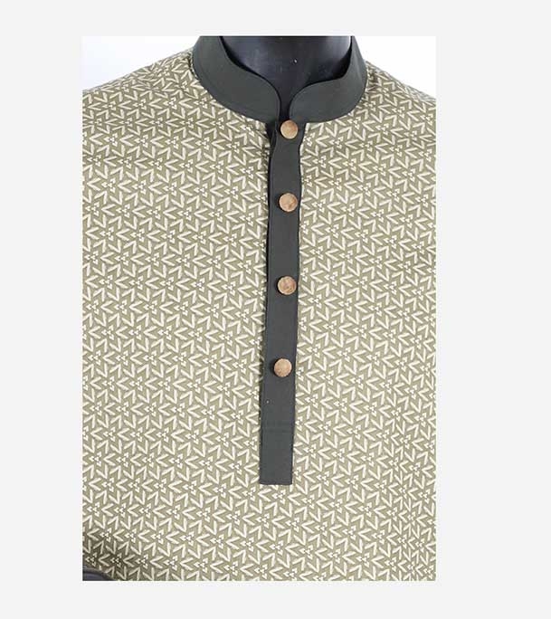 Buy Men's Stylish Cotton Panjabi Yellow Mixed Online