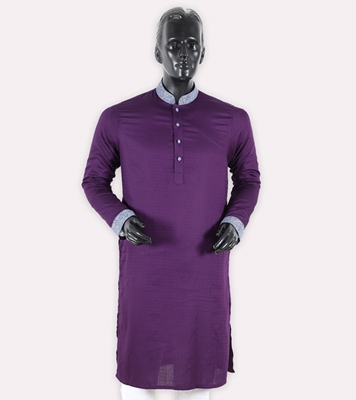 Buy Men's Stylish Cotton Panjabi Purple Online