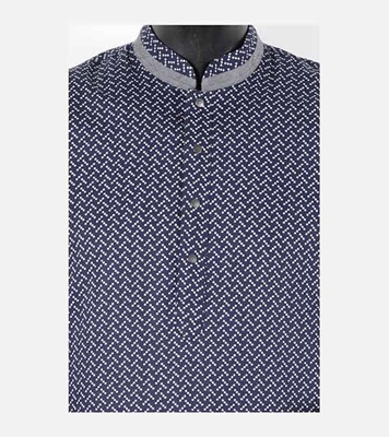 Buy Men's Stylish Cotton Panjabi Navy Blue Online