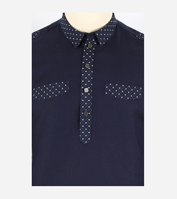 Buy Men's Stylish Cotton Panjabi Navy Blue Online