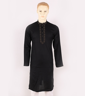 Buy Men's Stylish Cotton Panjabi Black Online