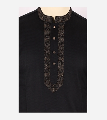 Buy Men's Stylish Cotton Panjabi Black Online