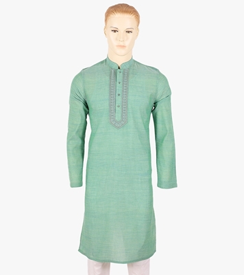 Buy Men's Stylish Cotton Panjabi Light Olive Online