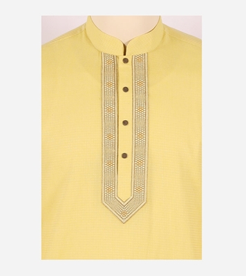 Buy Men's Stylish Cotton Panjabi Light Yellow Online