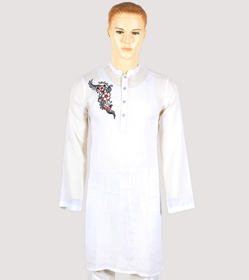 Buy Men's Stylish Cotton Panjabi White Online