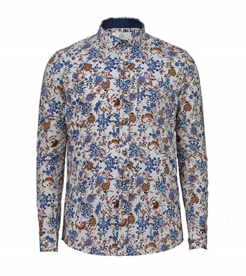 Buy Men's Full Sleeve Cotton Casual Shirt Brown Mixed Online