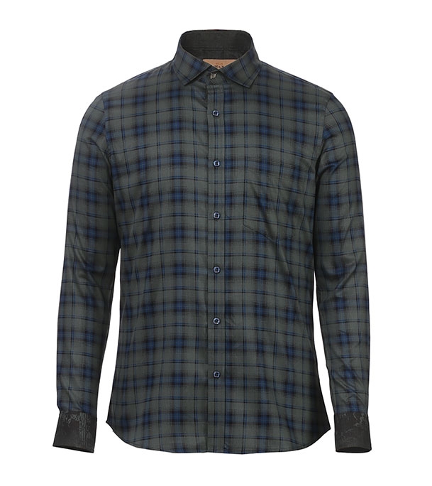 Buy Men's Full Sleeve Cotton Casual Shirt Green Mixed Online