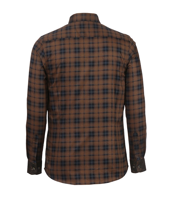 Buy Men's Full Sleeve Cotton Casual Shirt Brown Mixed Online