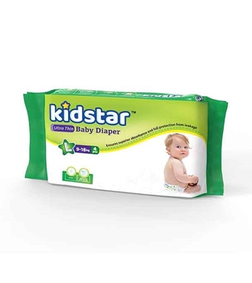 Buy Kidstar Baby Diaper Ultra Thin Large 4 Pcs (9-18 kg) Online