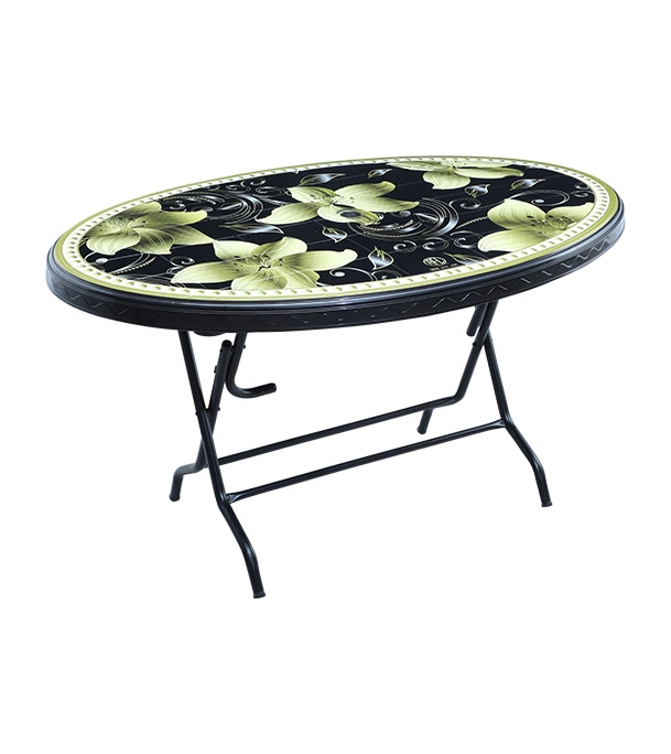Buy Dining Table 6 Seat Oval S/L Print Elite Black Online
