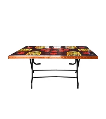 Buy Deco Table 6 Seat S/L Print Runner Sandal Wood Online