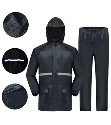 Buy Rain coat  Waterproof 2 Part Black Online at Best Price