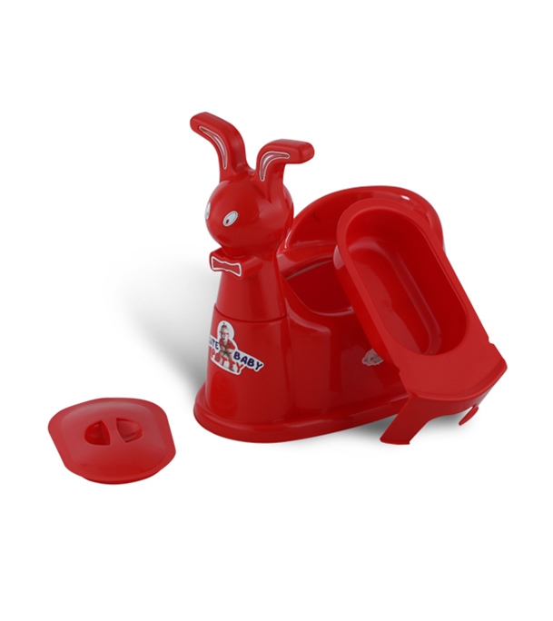 Picture of Rabbit Portable Baby Potty Training Toilet (Chair, Seat, Step Stool) For Kids - Red