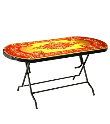 Picture of Dining Table 6 Seat Sem Oval S/L Print Crown Black