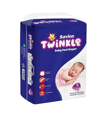 Buy Savlon Twinkle Baby Pant Diaper Small 60 Up to 8 kg Online