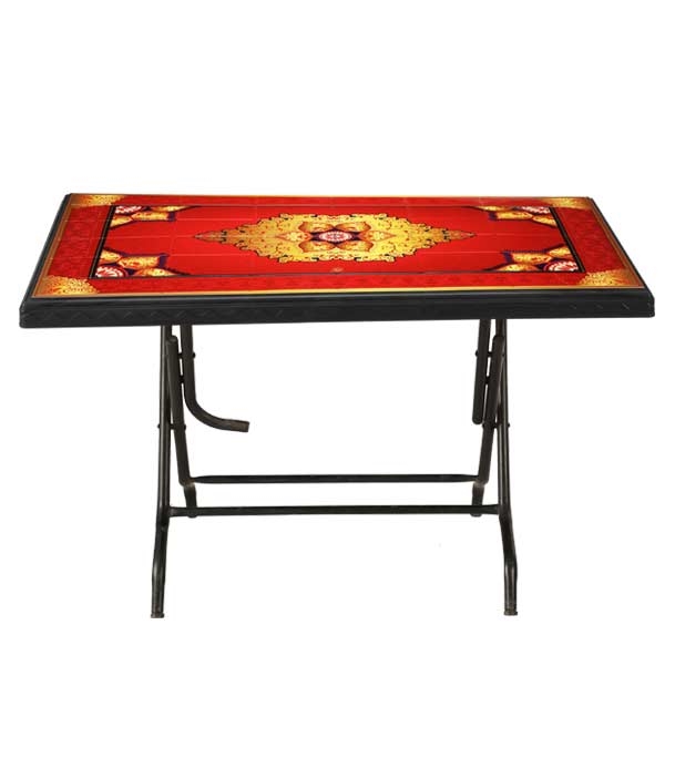 Buy Deco Table 4 Seat S/L Print Maroon Black Online 