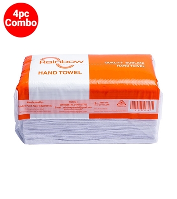 Buy Rainbow Hand Towel 250 Sheets 4 Pcs Combo Online at Best Price