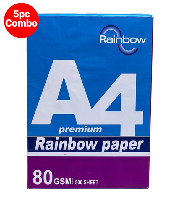 Buy Rainbow A4 Paper (80 GSM) 5 Pcs Combo Online at Best Price