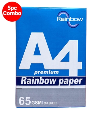 Buy Rainbow A4 Paper (65 GSM) 5 Pcs Comb Online at Best Price